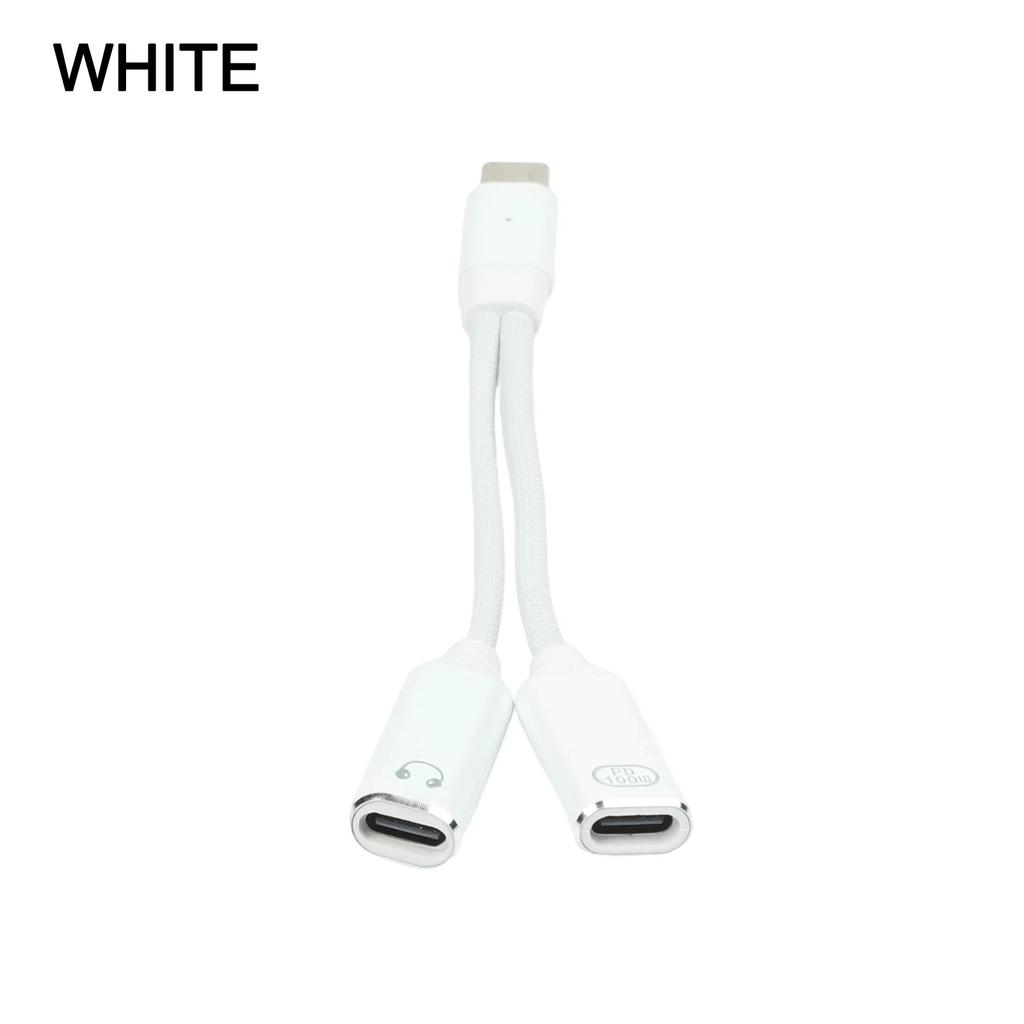 Type C Headphone Adapter Cable 2 IN 1 Supporting 100W Fast Charging and HiFi Audio for Enhanced Multimedia Experience