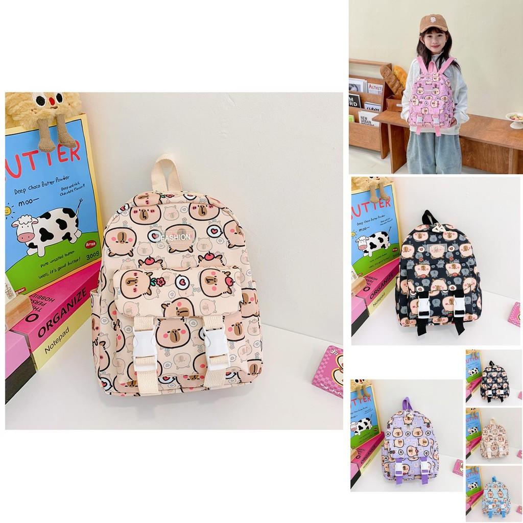 Bright Capybara Nursery School Backpack For Children Ages 2 To 5 Soft Durable Material With Fun Design