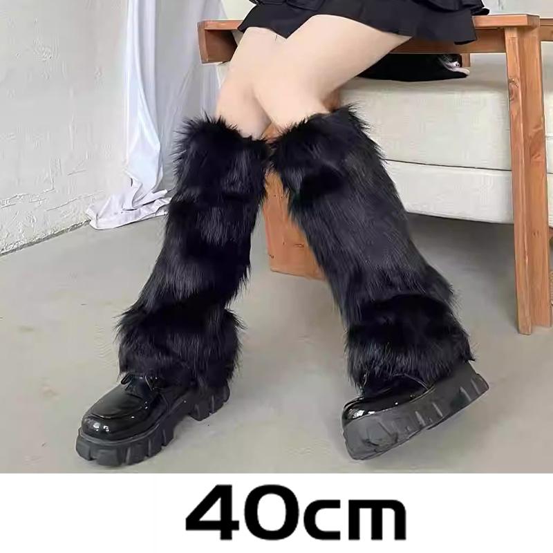 1/2pairs New Winter Plush Fluffy Arm Warmer Warm Stretchy Boots Cover Japanese Y2k Fur Leg Warmers Lolita Long Socks for Women