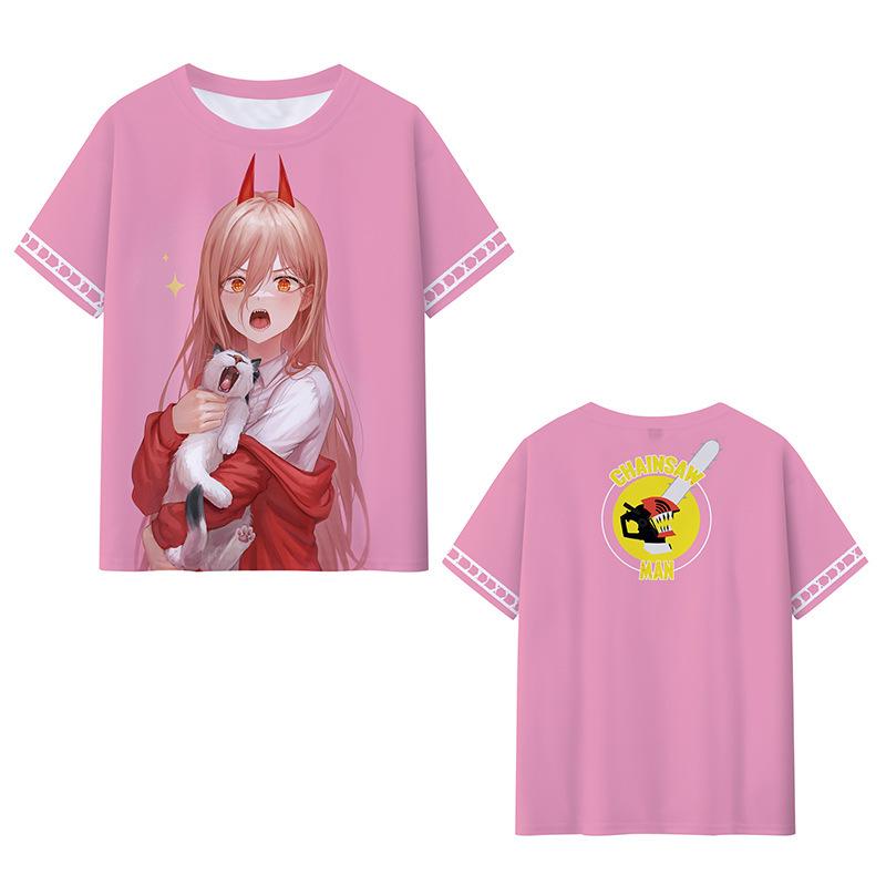 Chainsaw Man T-shirt Anime Surrounding Chainsaw Man 3D Printed Women's Short Sleeved T-shirt