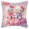 Cute Pink Hello Kitty Cartoon Pillowcase, Sofa Decoration Home Decor Double-Sided Printed Cute Cushion Cover