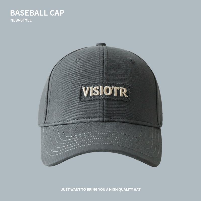 Baseball cap female spring and summer deep-topped wide-brimmed big-headed cap couple Joker tide show face small sun visor.