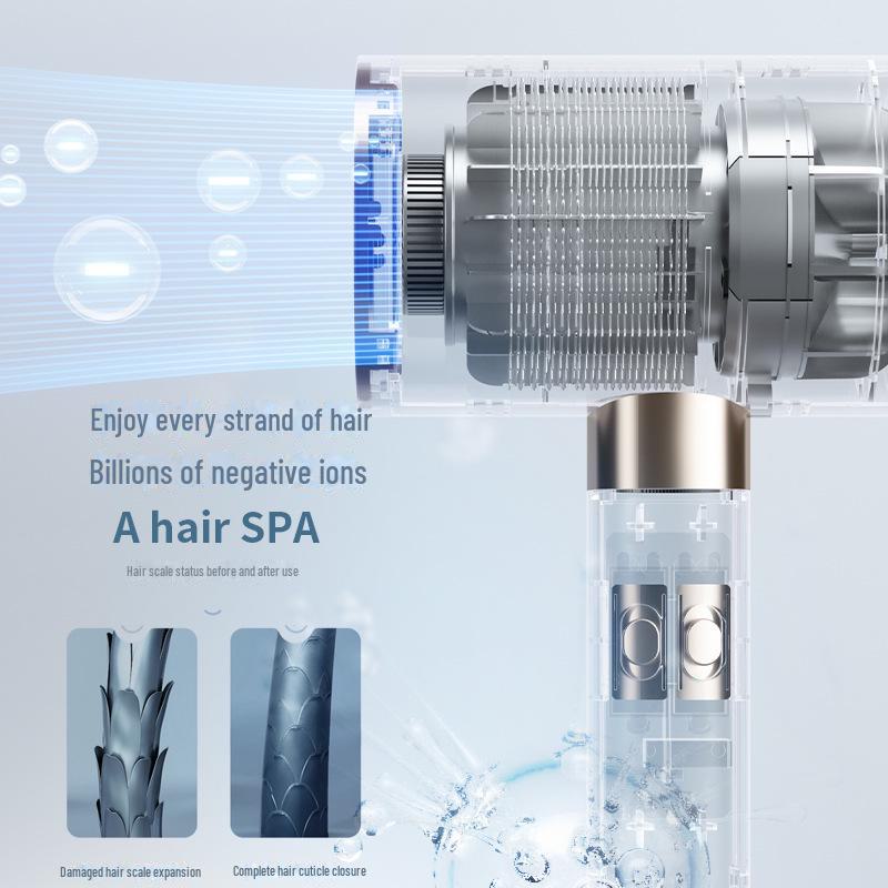 Uscător de păr accesibil: Temperatură constantă inteligentă pentru uscare rapidă și comutare rapidă aer cald/rece pentru coafare