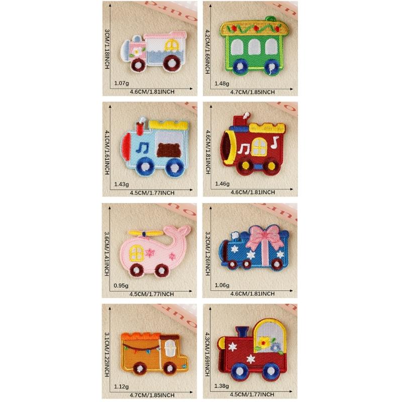 8 Stück Cartoon Auto Aufbügler Kleiderflicken Hübsches Spielzeugauto Reparaturflicken Stickflicken zur Taschenverzierung