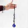 Hanging Stone Pendant – Pyrite Stones & Beads- Evil Eye