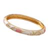 Chinese Style Vintage Cloisonne Bangle Enamel Women's Hand Bracelet Hollow Out Flower Bangle  Girls
