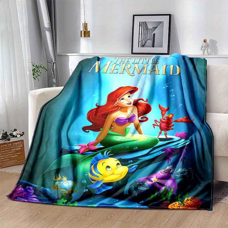 1 pièce, La Petite Sirène Ariel Décoration d'Intérieur Couverture Douce en Flanelle pour Canapé, Lit, Voiture, Plage, Bureau Idée Cadeau sieste pour Amis