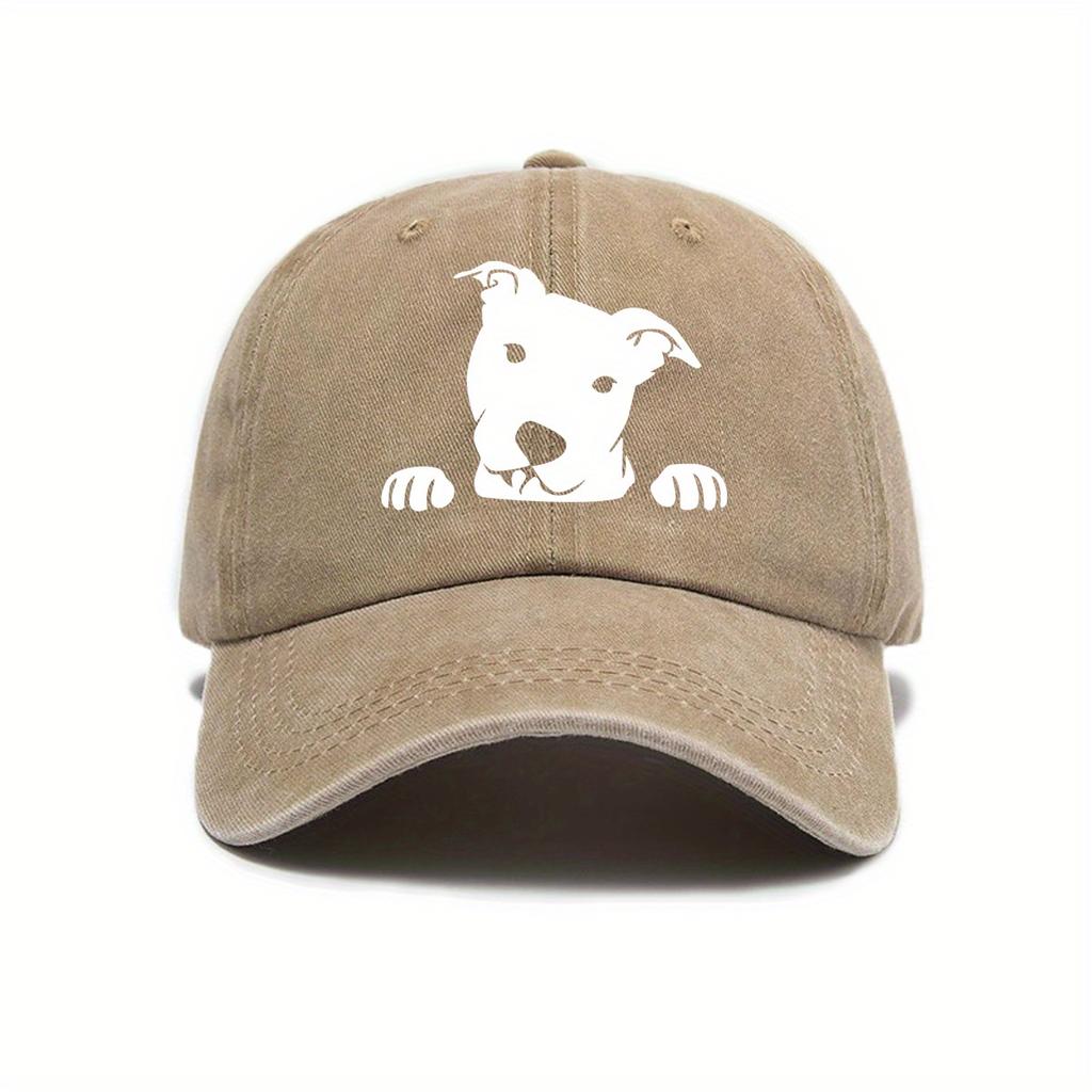 Cute dog print adjustable baseball cap for men and women, daily casual wear, outdoor travel, sun shading duckbill cap