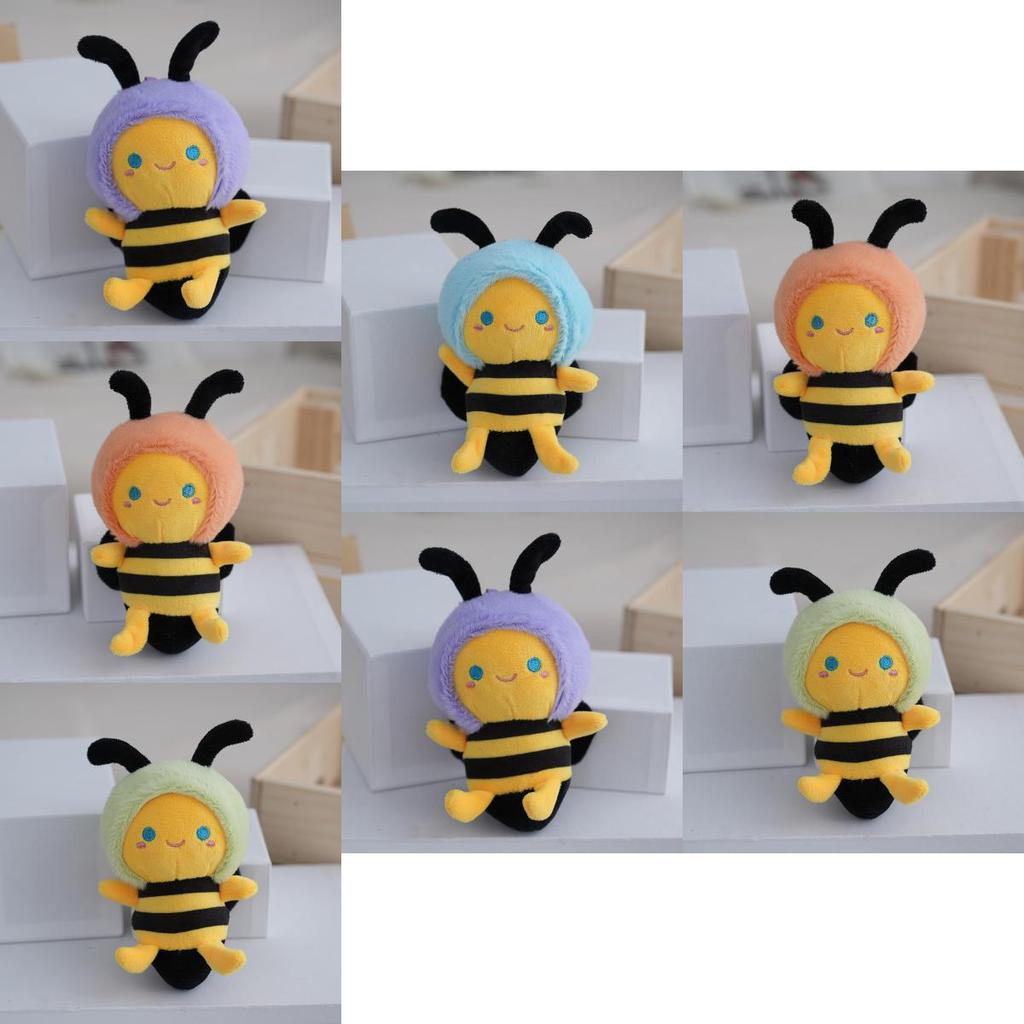 Adorable Plush Honeybee Keychain Cute Cartoon Couple Bag Charm Car Keyring Wholesale