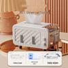 Cream Style Desktop Organizer with Tissue Box & Phone Stand