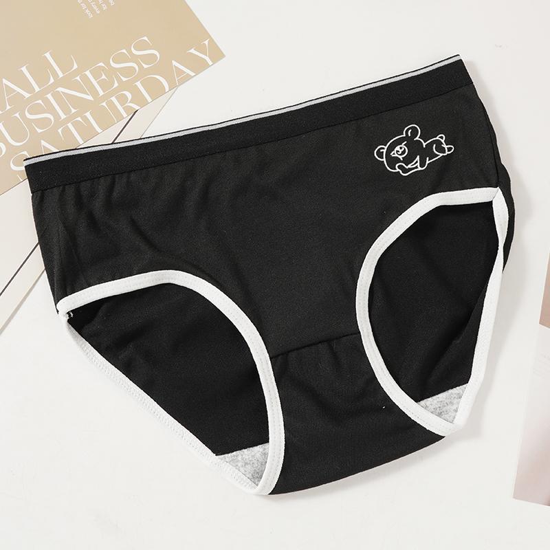 Mode Dames Mid Taille Verticaal Gestreept Katoenen Slipje Eenvoudige Comfortabele Slips Draagbaar ondergoed