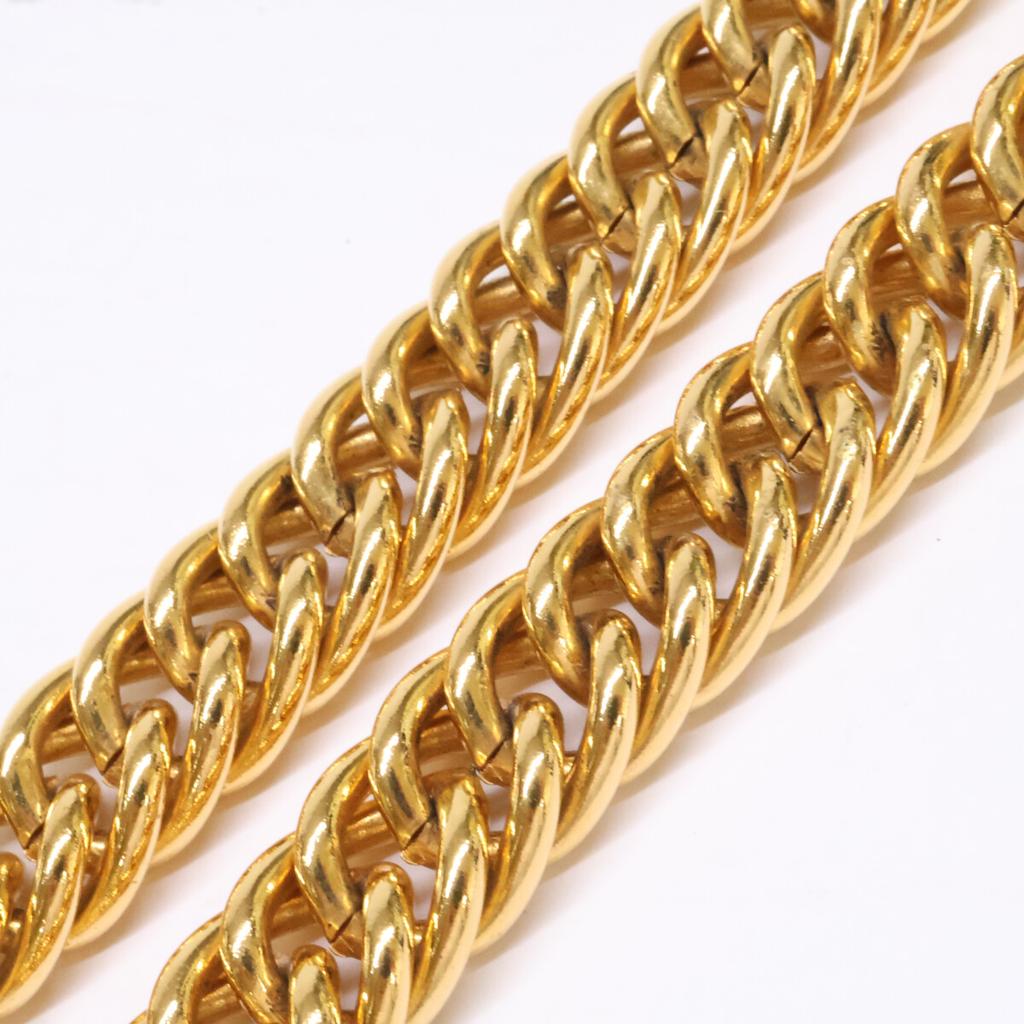 CHANEL Vintage CC Logos Chain Choker Necklace goldUsed