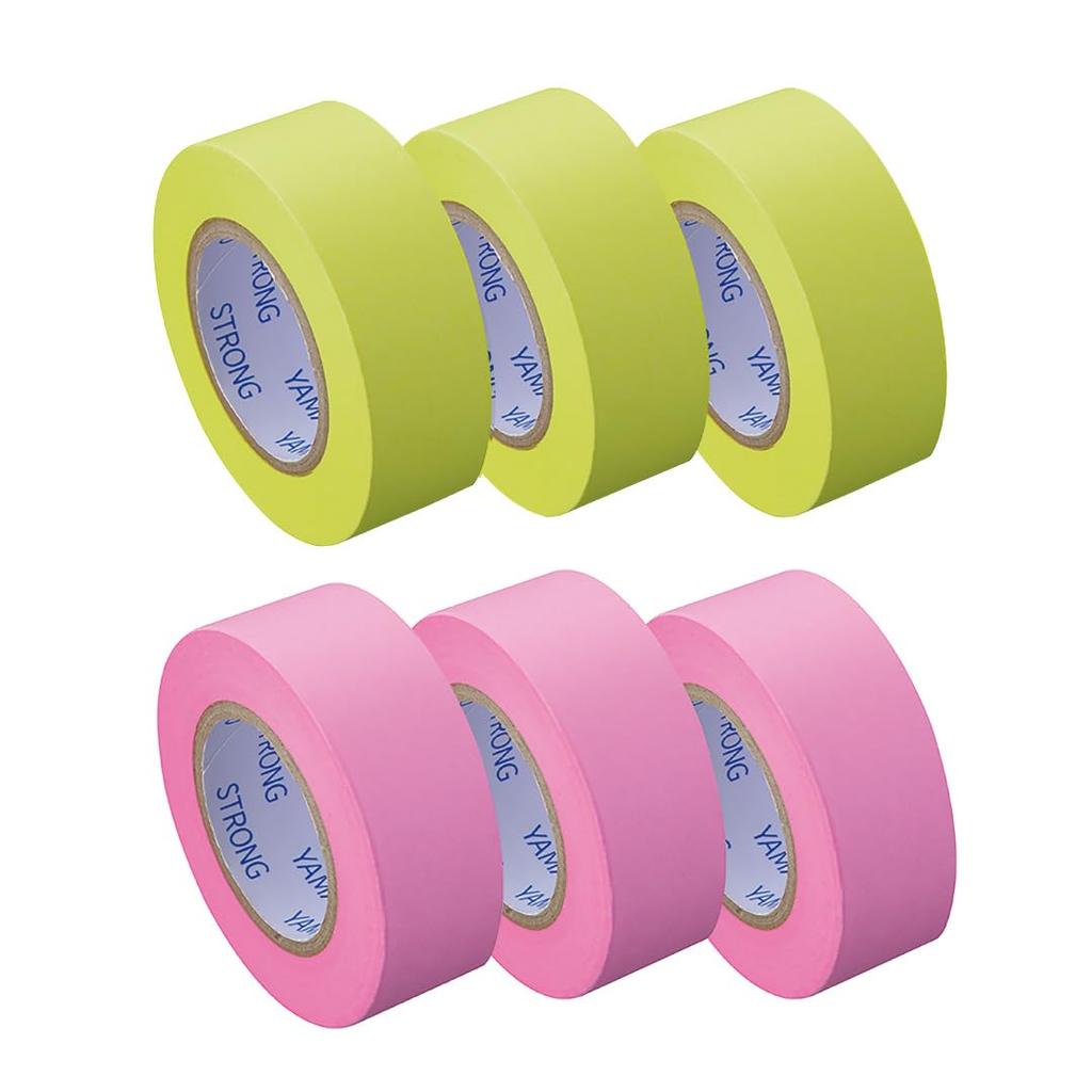Yamato Roll Sticky Strong 15mm Wide x 6 Lemon Rose Notes, Adhesive, Refill, 10m, Rolls,
