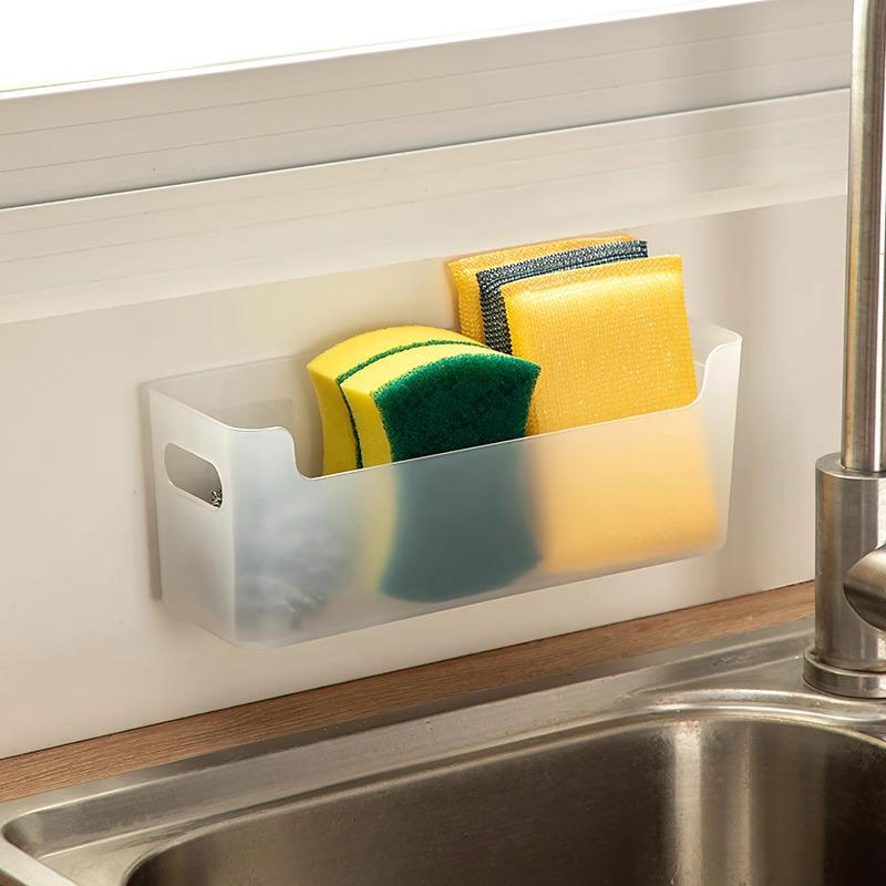 Wall-Mounted Kitchen Cabinet Door Storage Rack & Cling Film Organizer