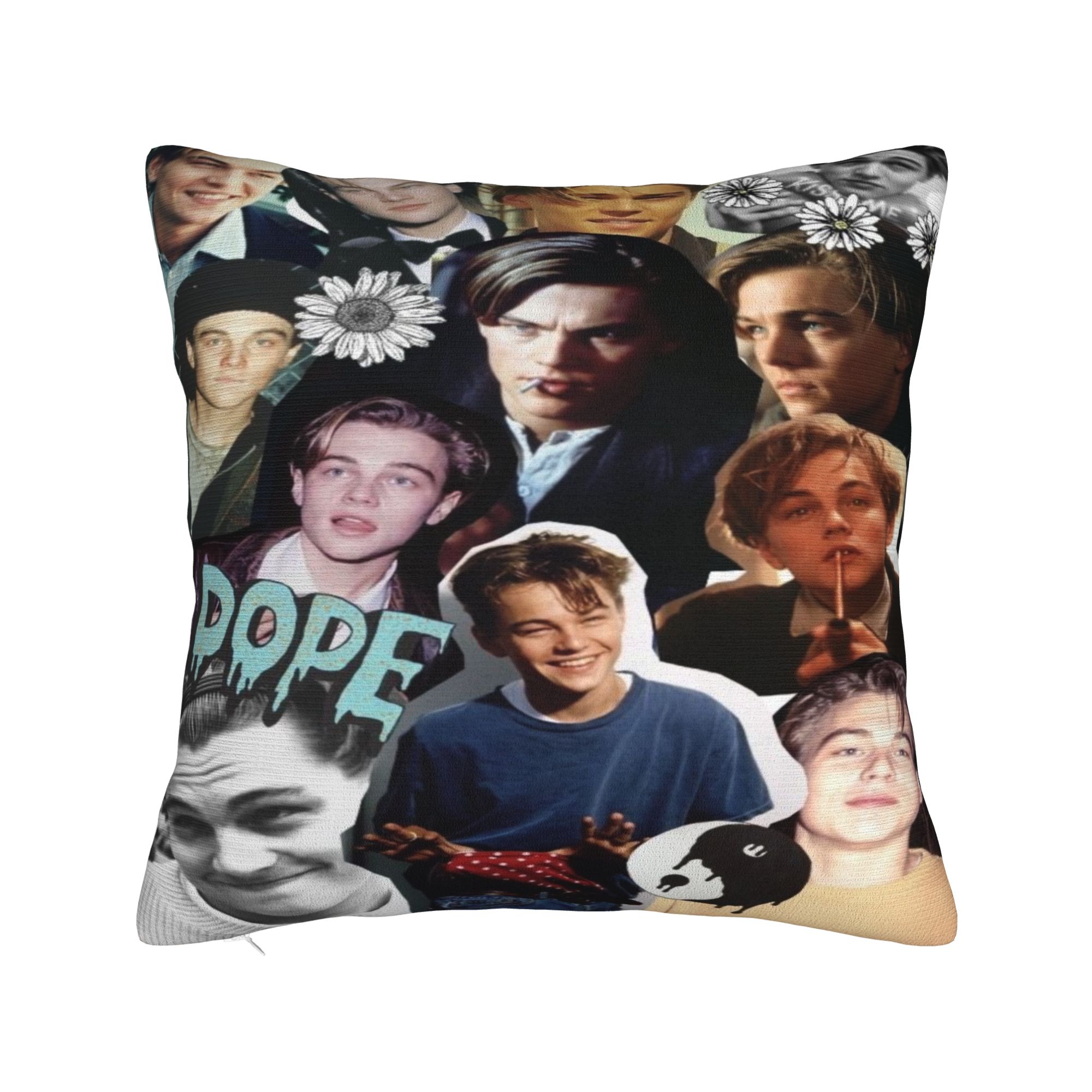 

Y2K Home Vintage Leonardo DiCaprio Collage Decorations Pillowcases Accessories Titanic Leo Pillow Cover Square Multi-Size 12x12in 30X30cm