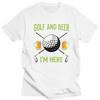 Custom Classic Golf And Beer T Shirts Men Tshirt Casual Tee Pure Cotton Slim Fit Tshirts Merch