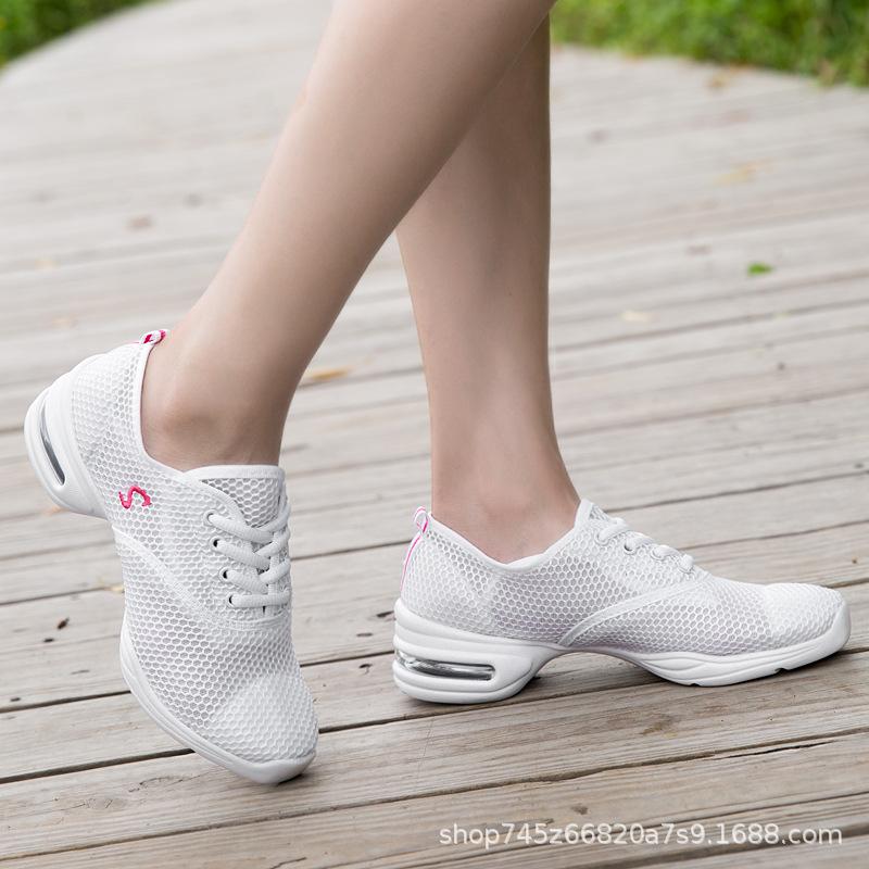 

Dance shoes women s mesh breathable middle heel soft-soled square dance shoes lightweight and comfortable jazz dance shoes women s modern dance shoes 34