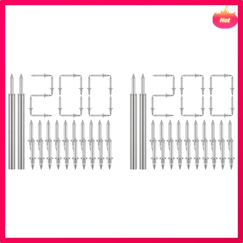 400 stk dobbelthodet listespiker sømløse spiker, rustsikre sporløse listespikersett med 4 stenger, med spiker