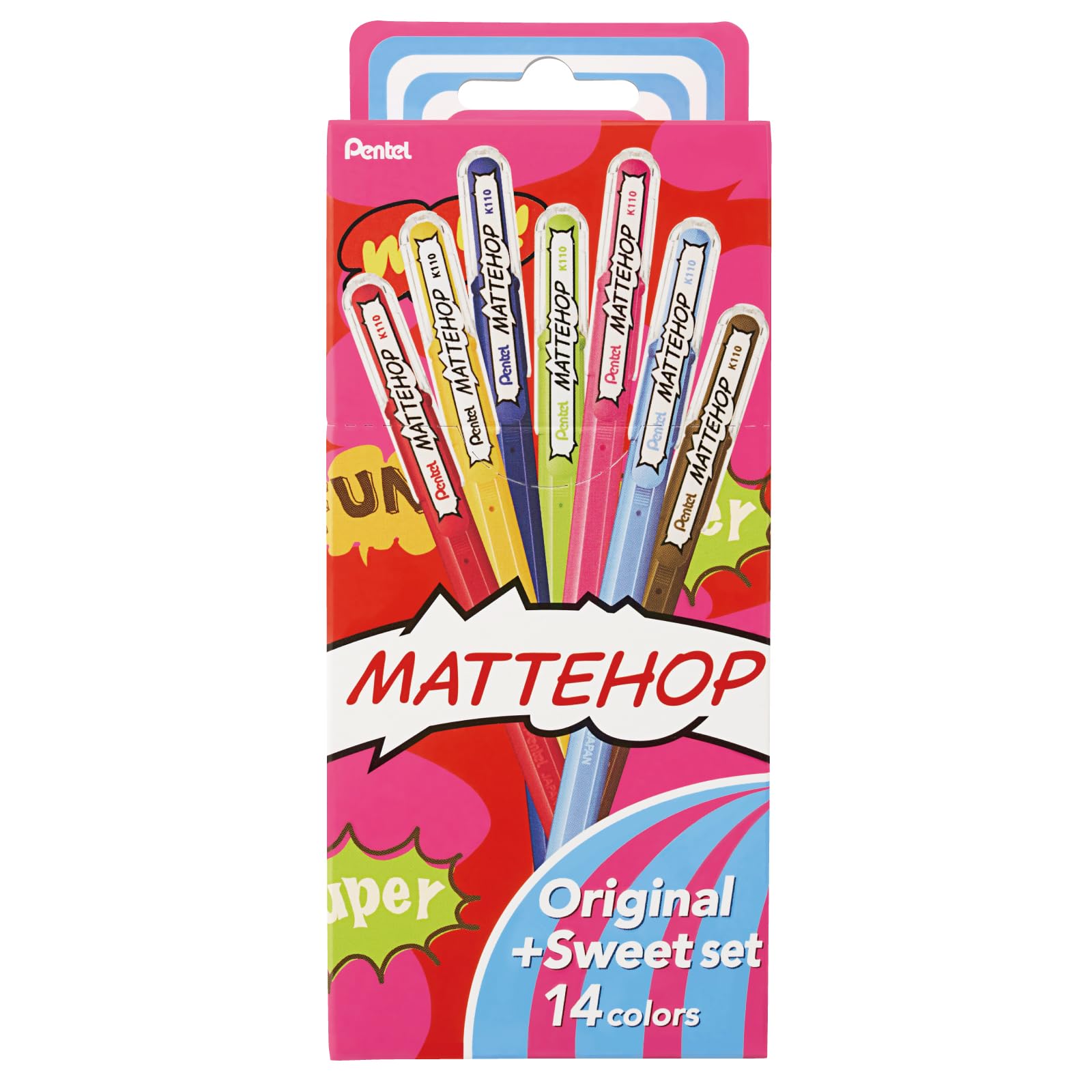

Шариковая ручка Pentel Color Matte Hop Original Sweet 14 цветов + K110-V14ST
