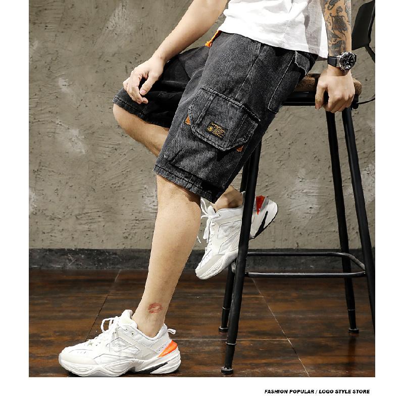 Men's workwear denim shorts 2026 new summer thin loose large size mid-length pants trendy wear-resistant five-point pants