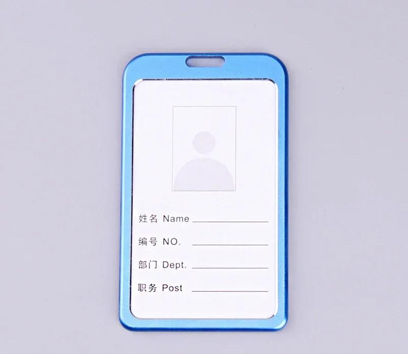 1PC Work Card Holders Men Women Business Bank Credit Card Holder Name ID Card Cover Fashion Metal Work Badge Case