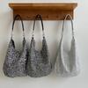 Korean Fashionable Casual Shiny Large-capacity Shoulder Bag Women's 2025 Light Luxury Niche High-end Beaded Tote