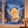 Seasonal Window Ornament 3D Christmas Clings, Removable No Residue Stickers, Santa Breaking Static Cling Decor Through Glass Wall Decals, Festive
