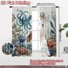 2pcs, 2D FLAT PRINTING Curtains (Without Rod) Ocean Harmony(1) Christmas Holiday Curtains with Digital Printing Yarn Curtains
