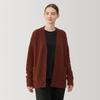 MUJI Women's Wool Blend Boucle V-Neck Cardigan, Brick, BA1PNA4A, Women's XL