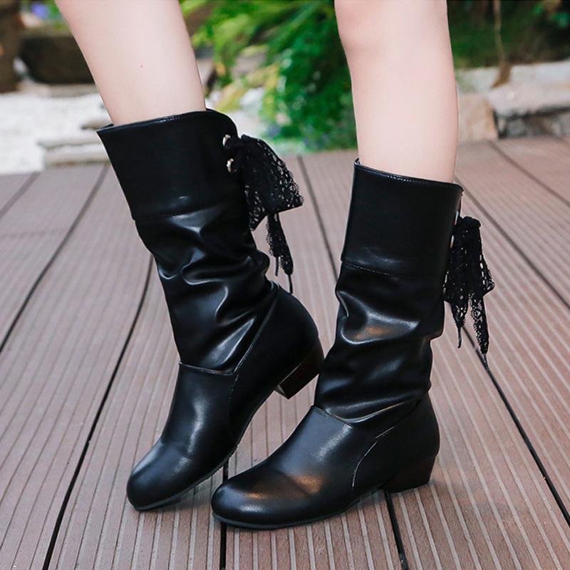 

Women Boots Winter Boots Thick-heeled Shoes Ankle Boots Non-slip Middle Tube Boot Shoes Women Winter Boots Shoes Flat Boots 37 чёрный