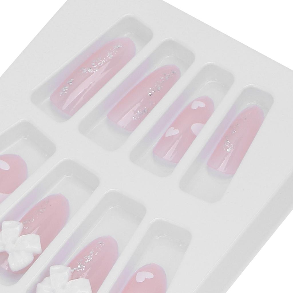 24 Pcs Removable Fake Nail Kit Fashionable Full Cover Artificial False Nails for Women