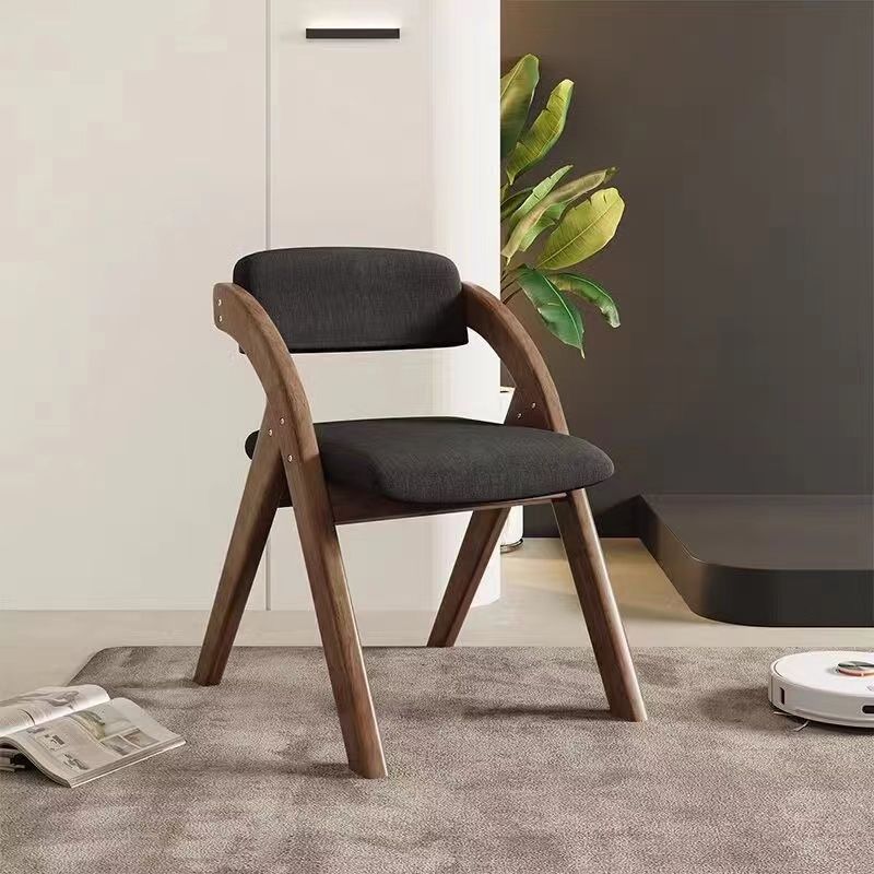Folding Chair, Wooden Backrest Chair, Solid Wood Dining Chair, Multi-functional Stool, Foldable Chair for Home and Office