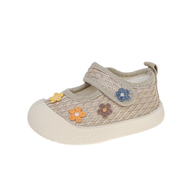 Toddler Girl Casual Canvas Shoes with Cute Flowers - Spring/Autumn 2026