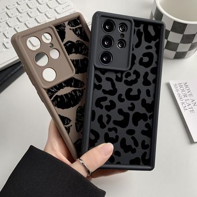 Silicone Leopard Case For Samsung S25 Ultra S24 FE A55 A54 A35 A16 A15 A34 A33 A25 A14 A13 A06 A05 A05s A53 S23 Plus S22 Cover