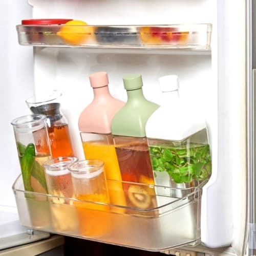 HARIO Kirk Bottle 1200ml Smoky Pink Resin Vertical and Horizontal Pitcher with Tea Strainer Made In Japan KAB-120-SPR