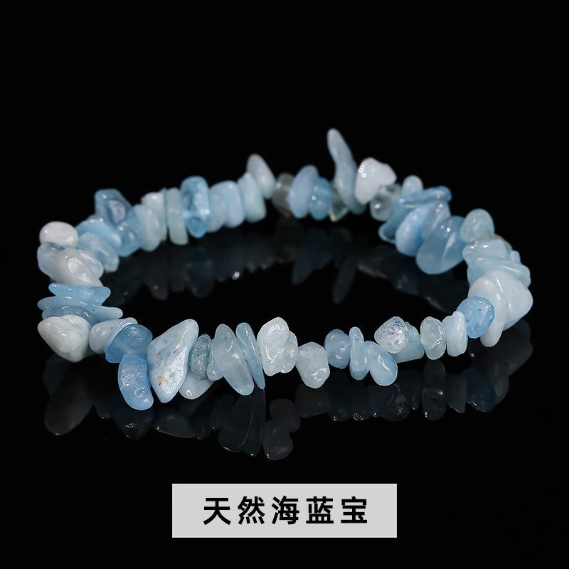 Natural Crystal Agate, Colorful Crushed Stone, Elastic Bracelet, Irregular, European and American Jewelry