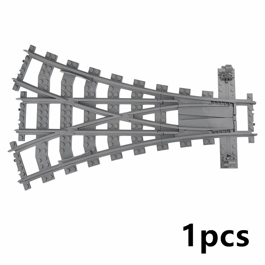 Works With 53401 Train Rail Curve Tracks R56 R72 R88 R104 MOC City Brick On-Off Switch Cross Forked Curved Rails Construction Block Playthings