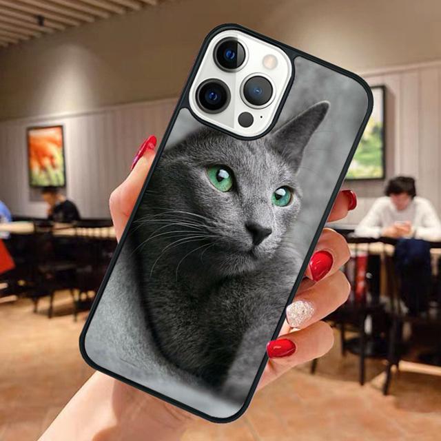 Beautiful Grey British Shorthair Cat Phone Case For iPhone 17 Air 13 12 14 15 16 Cover For Apple Pro Max Plus