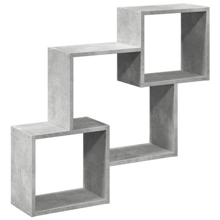 VidaXL Armoire murale 78x18x71 cm gris béton bois d'ingénierie, armoire murale flottante, étagère murale, vitrine murale, 854808