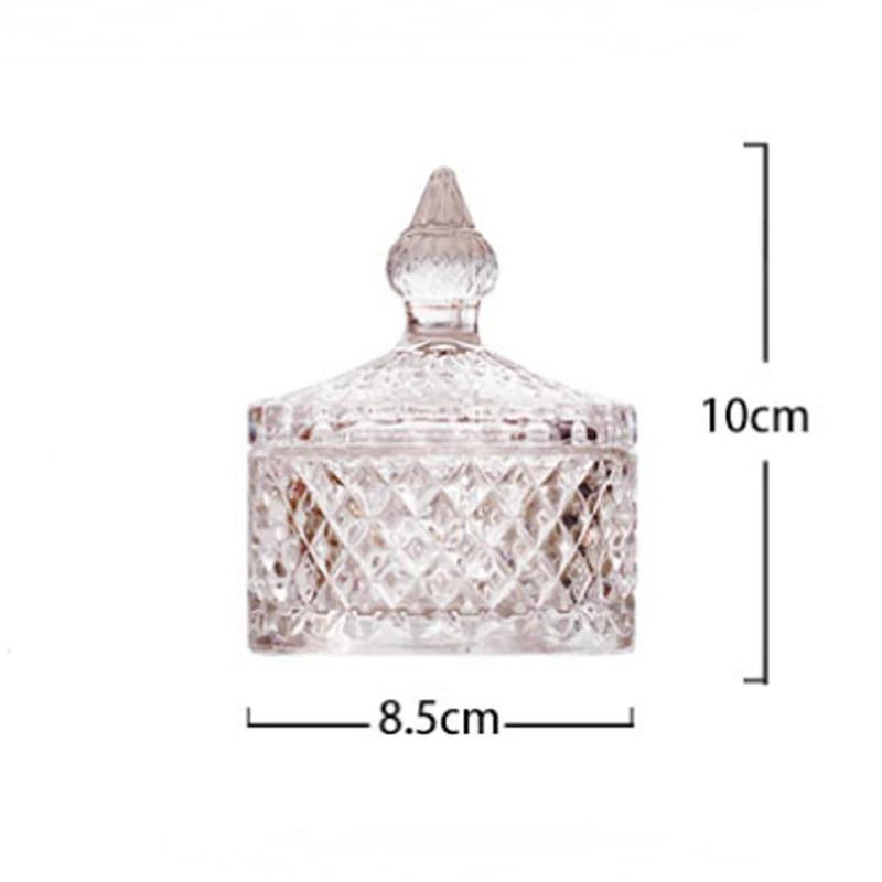 Classic French Light Luxury Multicolor Glass Storage Jar Handmade Aromatherapy Bottle Cotton Swab Toothpick Storage Box Candle Jar