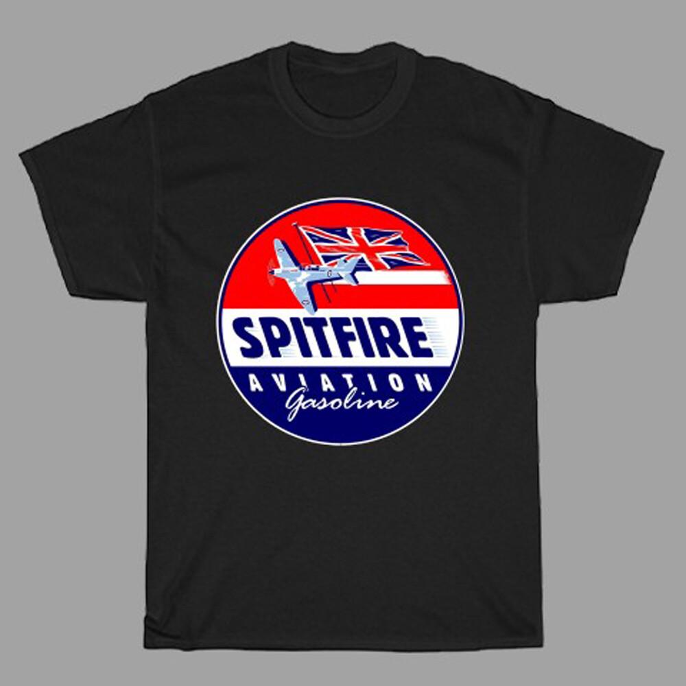 

Spitfire Aviation Gasoline Men#039;s Black Size S to 5XL Unisex T-Shirt XL