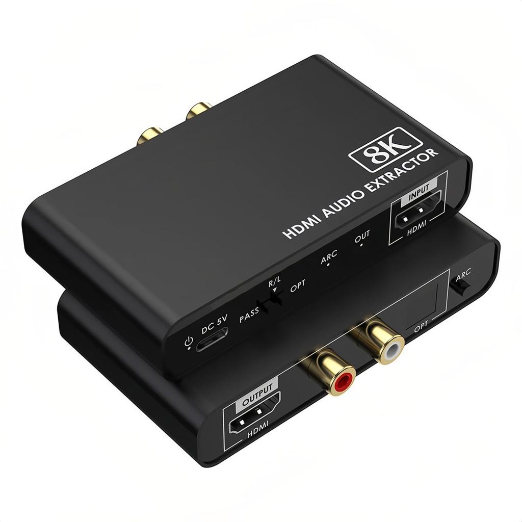 Renvmexy 8K HDMI Audio Separator Compatible with Optical Digital Audio Output ARC Compatible 40Gbps Bandwidth Compatible with Made of Aluminum Alloy