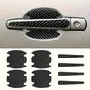 8PCS Carbon Fiber Car Door Handle Protectors - Anti-Scratch Paint Protection Stickers for Vehicles