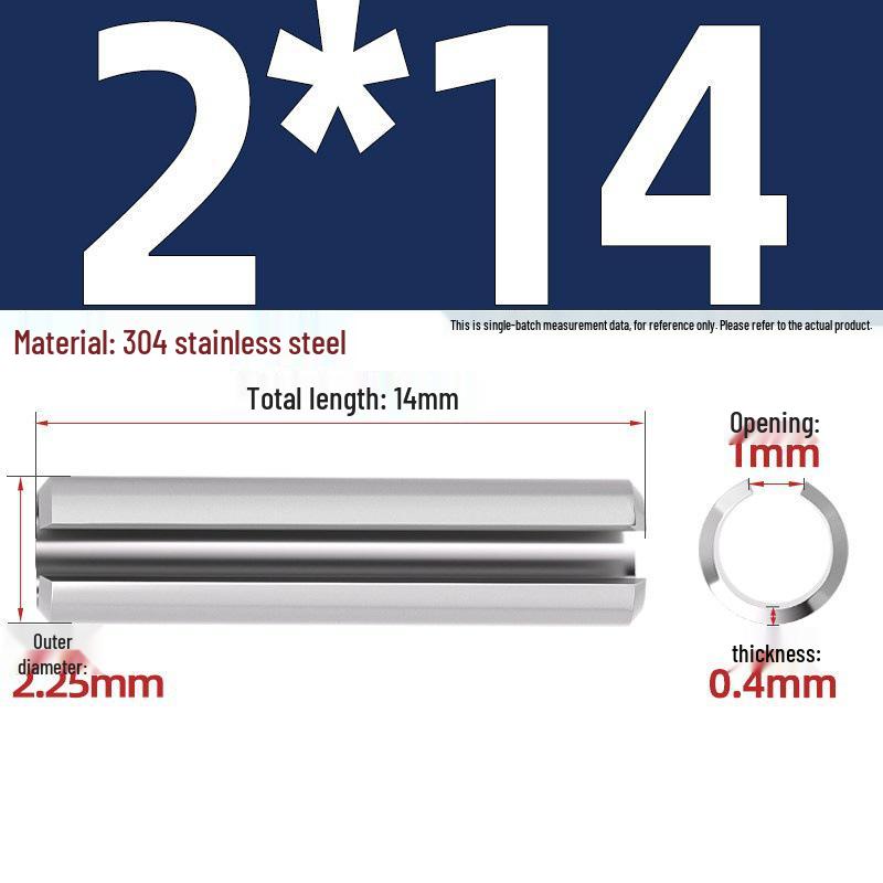 304 Stainless Steel Slotted Spring Pin, Cylindrical Shaft Pin, Locating and Hollow Pin (M5-M12)