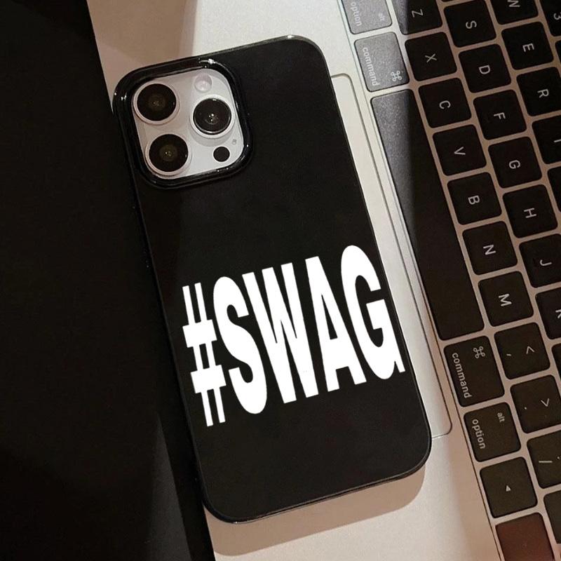 Fashion English S-SWAG Pattern Phone Case For iPhone 17 Pro 16 15 14 13 12 11 Pro Max 16e 17Air 15 14 Plus Shockproof Soft Cover