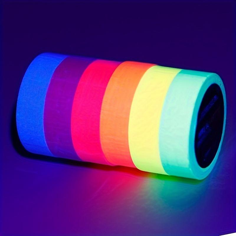 

6PCS Neon Glowing Tape, 6 Colors - Waterproof, UV Reactive Fluorescent Sticker, Reflective Safety Warning Tape