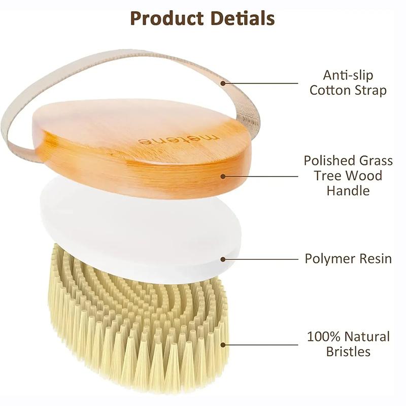 Trockenbürsten für den Körper, Peeling-Körperbürsten, Naturborsten für trockene Haut, Verbessern die Durchblutung, Verhindern eingewachsene Haare
