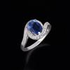 Elegant Natural Oval 7*9mm Blue Kyanites Ring Real Gemstones 925 Sterling Silver Fine Jewelry for Women's Banquet Birthday Gifts