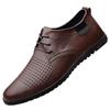 New Men Casual Leather Shoes Fashion Brand Classic Men  Leather Shoes Brown/Black Hot Sale Breathable Business Lace-Up Men Shoes