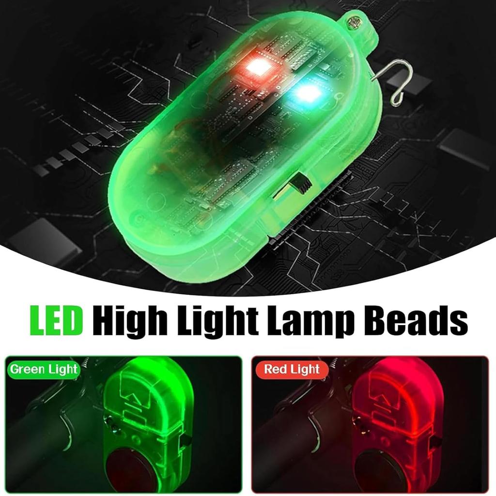 Fishing Bite Alarm, Fishing Alarms for Fishing Rods, Smart Electronic Fishing Bells with LED Light, Upgrade Clip-On Sensitive Sound Tip-Up Fish Alarms